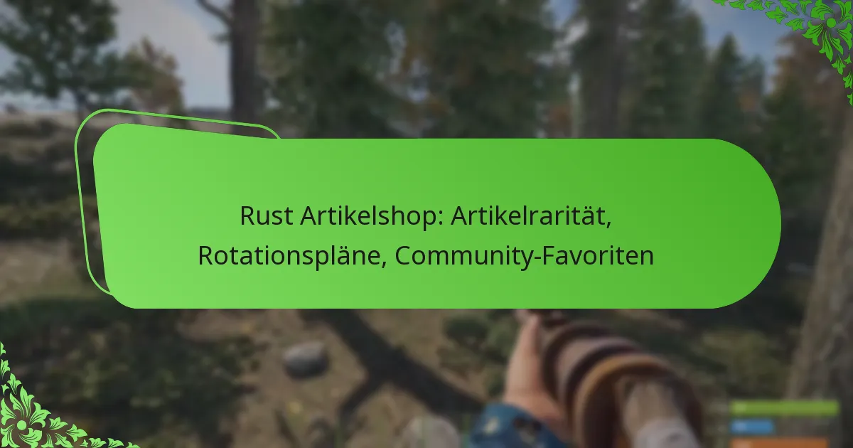 Rust Artikelshop: Artikelrarität, Rotationspläne, Community-Favoriten