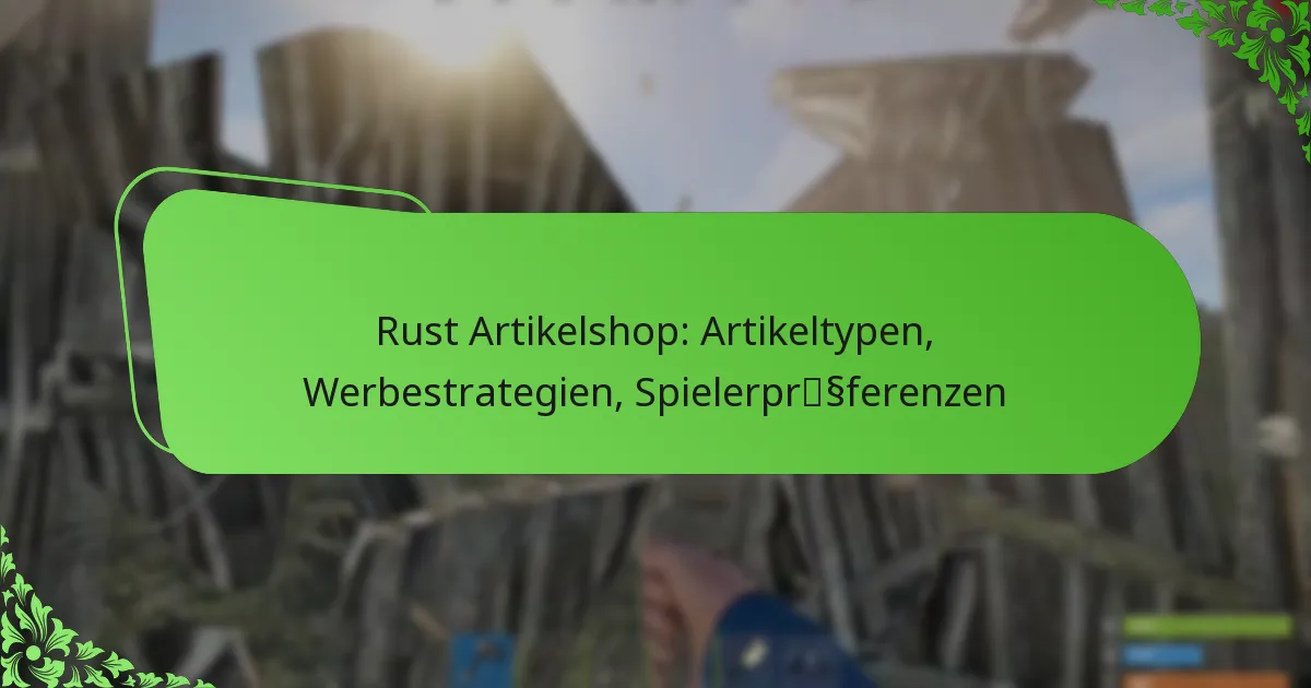 Rust Artikelshop: Artikeltypen, Werbestrategien, Spielerpräferenzen