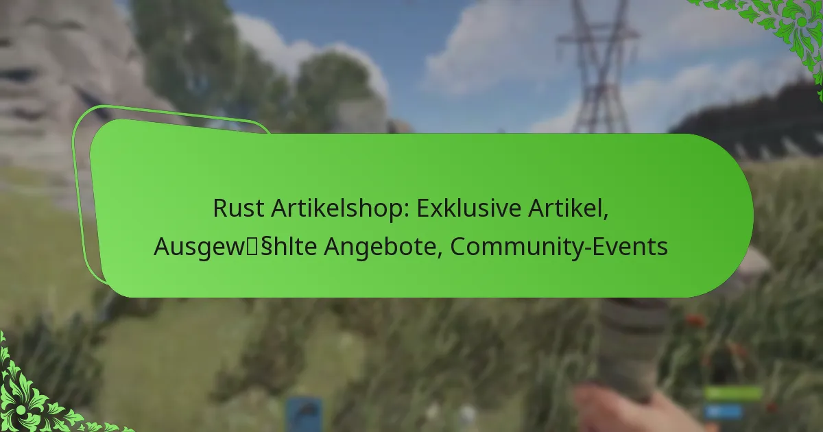 Rust Artikelshop: Exklusive Artikel, Ausgewählte Angebote, Community-Events