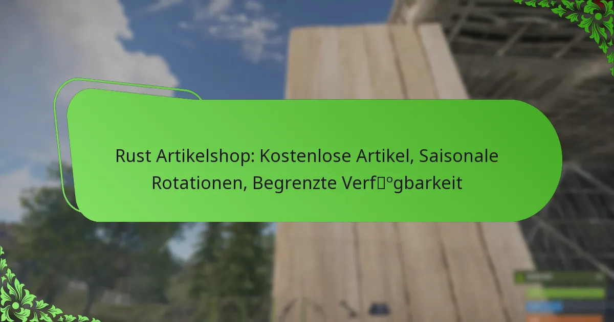 Rust Artikelshop: Kostenlose Artikel, Saisonale Rotationen, Begrenzte Verfügbarkeit