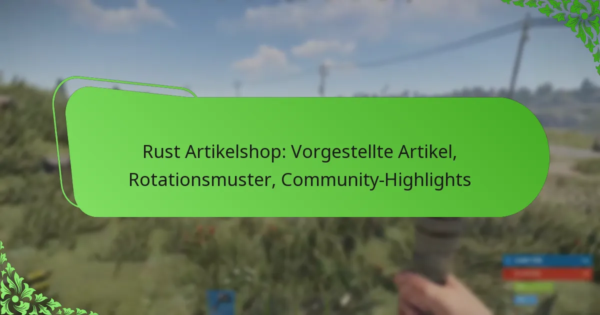 Rust Artikelshop: Vorgestellte Artikel, Rotationsmuster, Community-Highlights