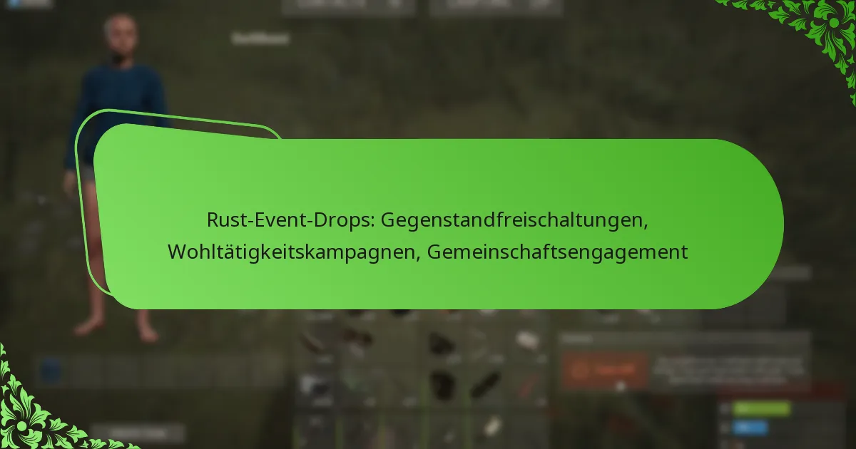 Rust-Event-Drops: Gegenstandfreischaltungen, Wohltätigkeitskampagnen, Gemeinschaftsengagement