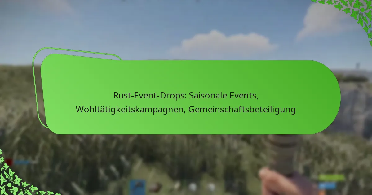 Rust-Event-Drops: Saisonale Events, Wohltätigkeitskampagnen, Gemeinschaftsbeteiligung