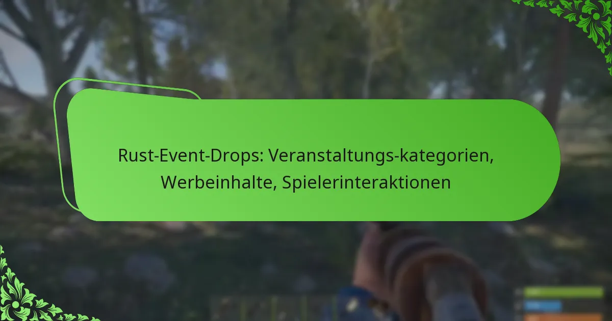Rust-Event-Drops: Veranstaltungs-kategorien, Werbeinhalte, Spielerinteraktionen