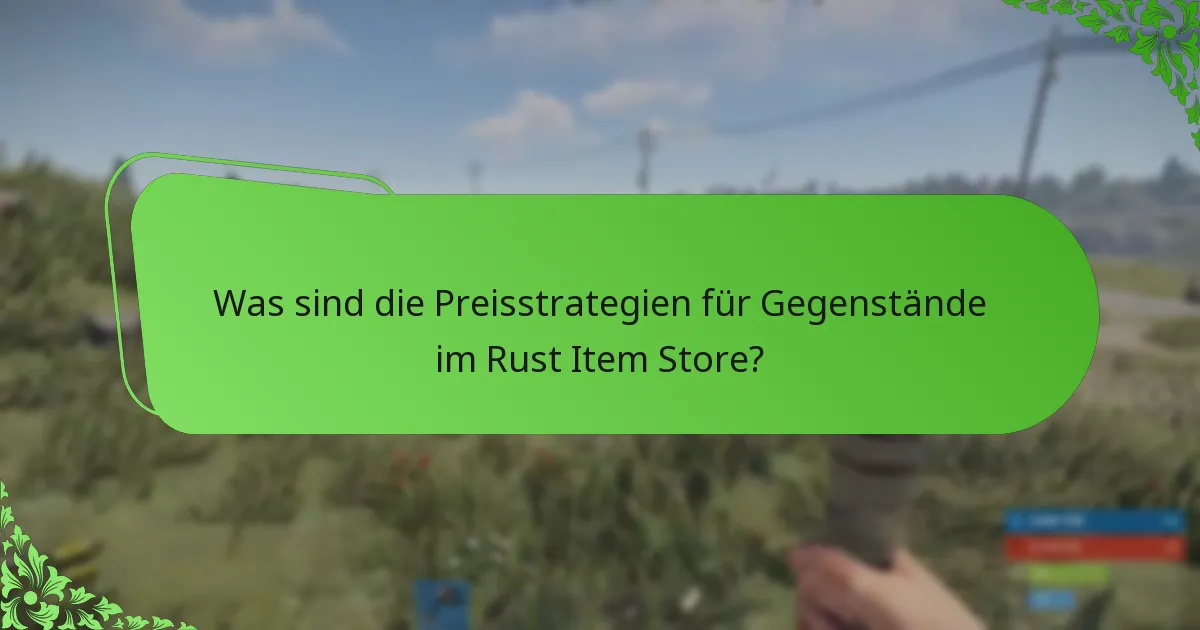 Was sind die Preisstrategien für Gegenstände im Rust Item Store?