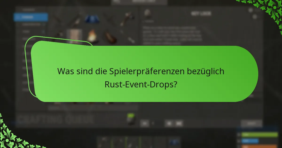 Was sind die Spielerpräferenzen bezüglich Rust-Event-Drops?