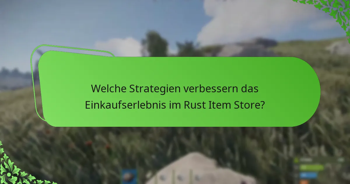 Welche Strategien verbessern das Einkaufserlebnis im Rust Item Store?