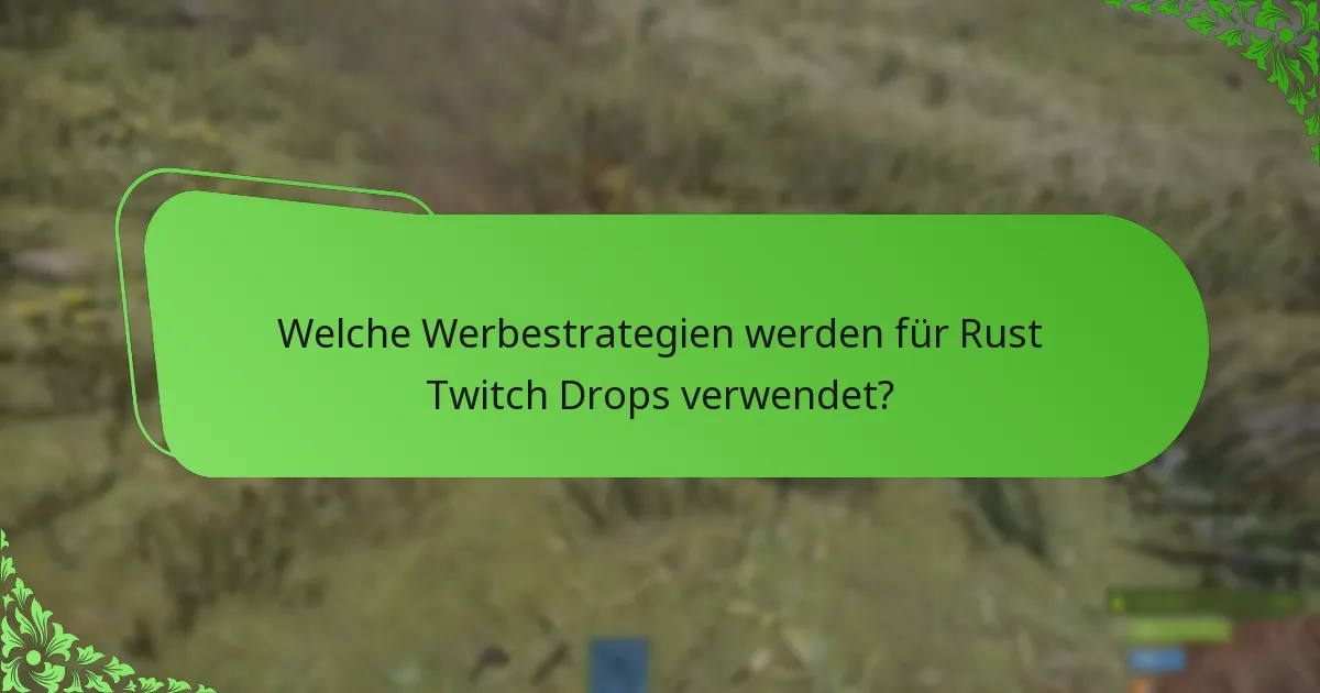 Welche Werbestrategien werden für Rust Twitch Drops verwendet?